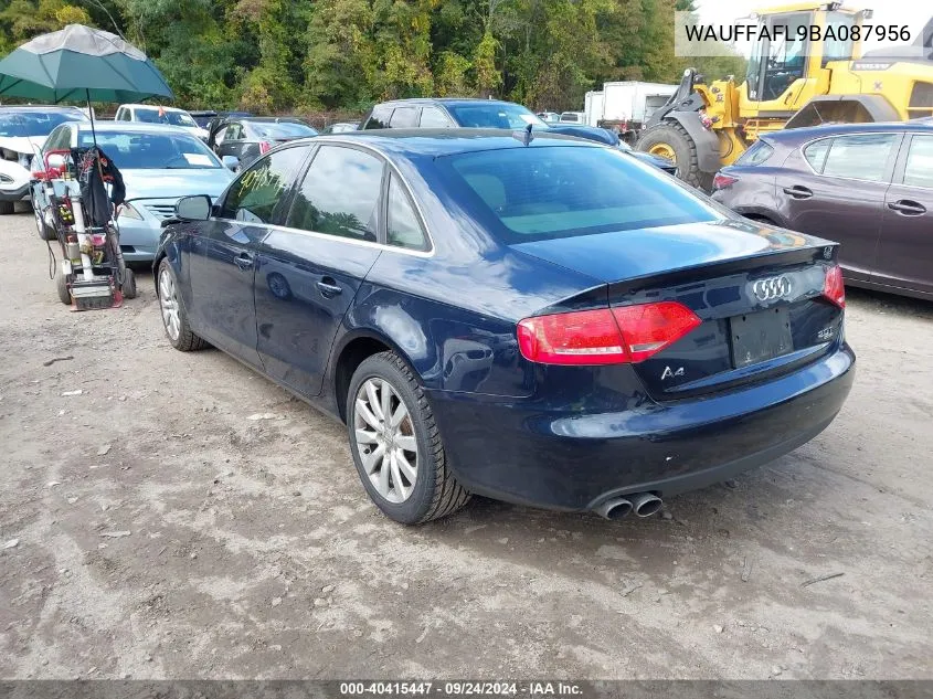 2011 Audi A4 Premium Plus VIN: WAUFFAFL9BA087956 Lot: 40415447