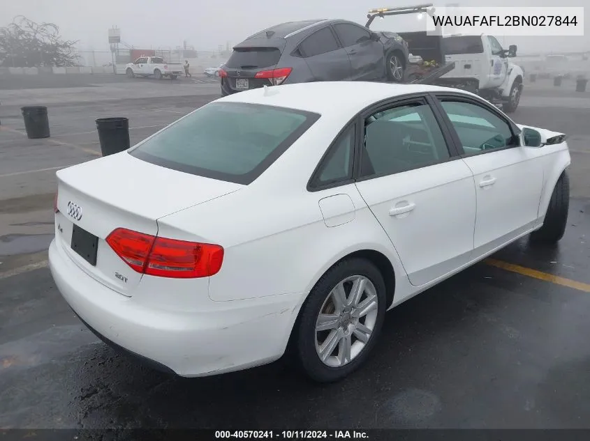 2011 Audi A4 Premium VIN: WAUAFAFL2BN027844 Lot: 40570241