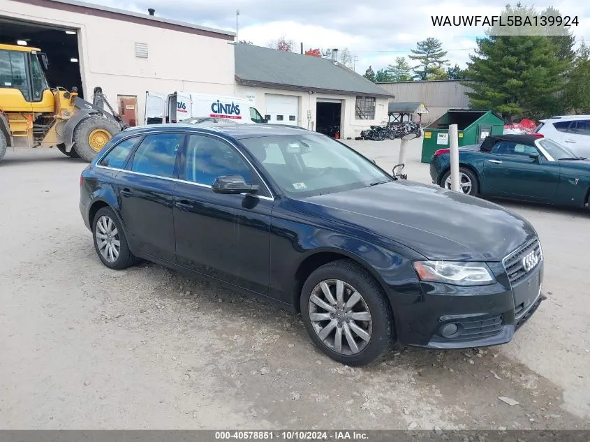 2011 Audi A4 2.0T Premium VIN: WAUWFAFL5BA139924 Lot: 40578851