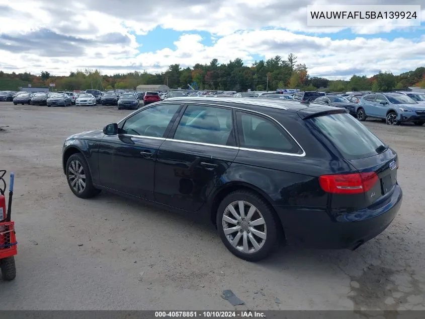 2011 Audi A4 2.0T Premium VIN: WAUWFAFL5BA139924 Lot: 40578851