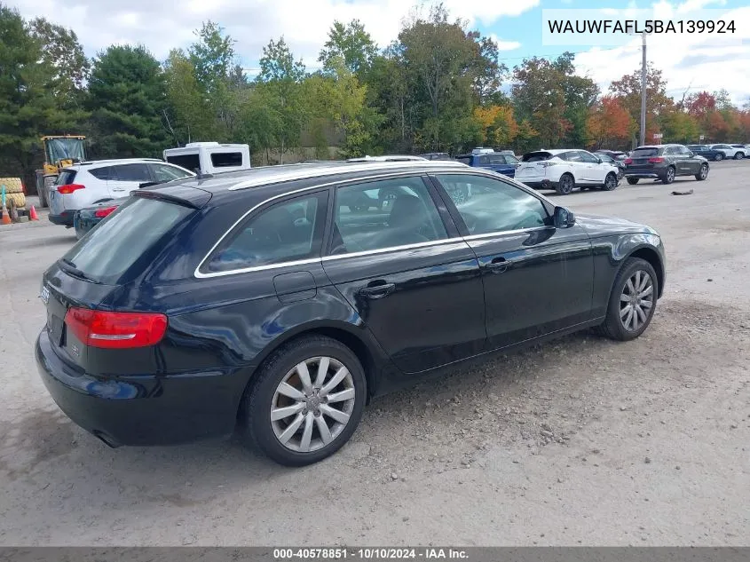 2011 Audi A4 2.0T Premium VIN: WAUWFAFL5BA139924 Lot: 40578851