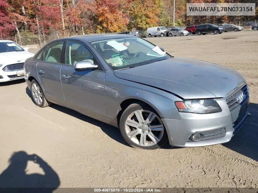 WAUAFAFL7BN033154 2011 Audi A4 2.0T Premium