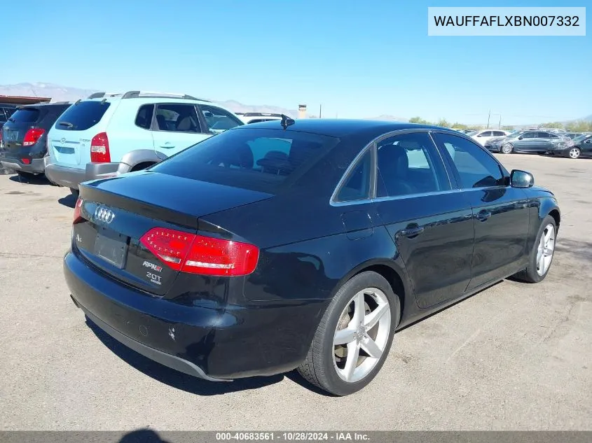 2011 Audi A4 2.0T Premium VIN: WAUFFAFLXBN007332 Lot: 40683561