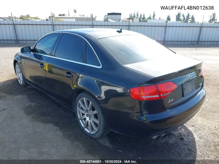 WAUFFAFL4BN012638 2011 Audi A4 2.0T Premium