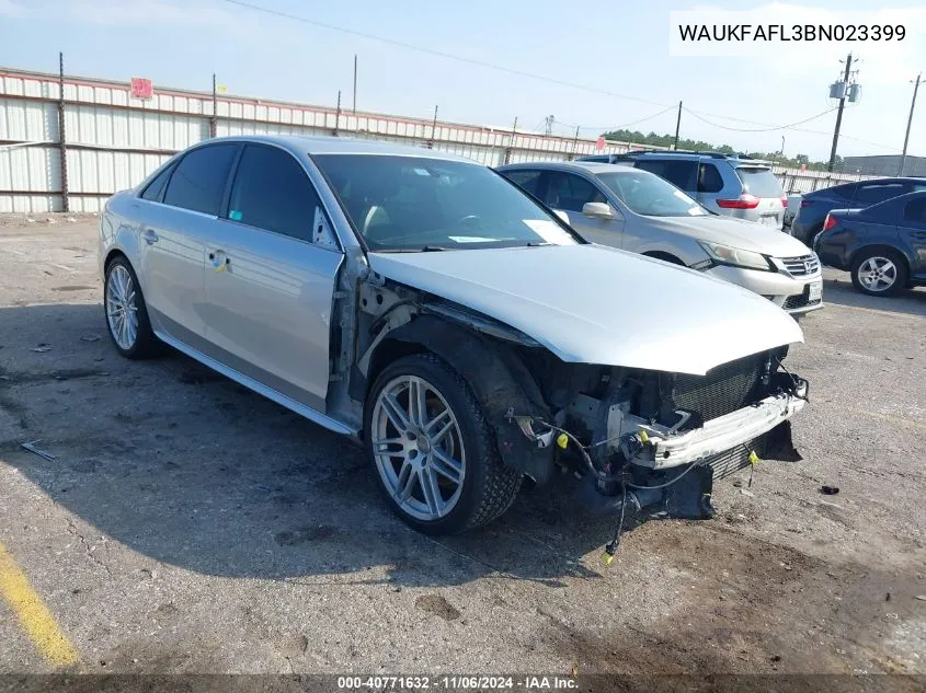 2011 Audi A4 2.0T Premium VIN: WAUKFAFL3BN023399 Lot: 40771632