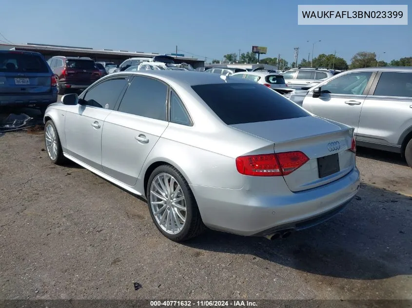 2011 Audi A4 2.0T Premium VIN: WAUKFAFL3BN023399 Lot: 40771632