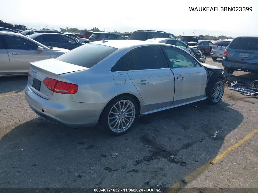 2011 Audi A4 2.0T Premium VIN: WAUKFAFL3BN023399 Lot: 40771632