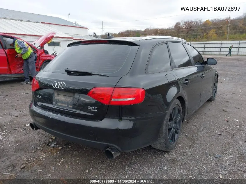 WAUSFAFL1BA072897 2011 Audi A4 2.0T Premium