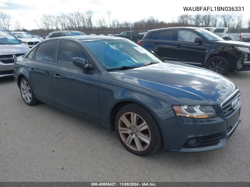 2011 Audi A4 2.0T Premium VIN: WAUBFAFL1BN036331 Lot: 40805427