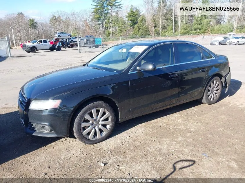 2011 Audi A4 2.0T Premium VIN: WAUFFAFL8BN025666 Lot: 40862240