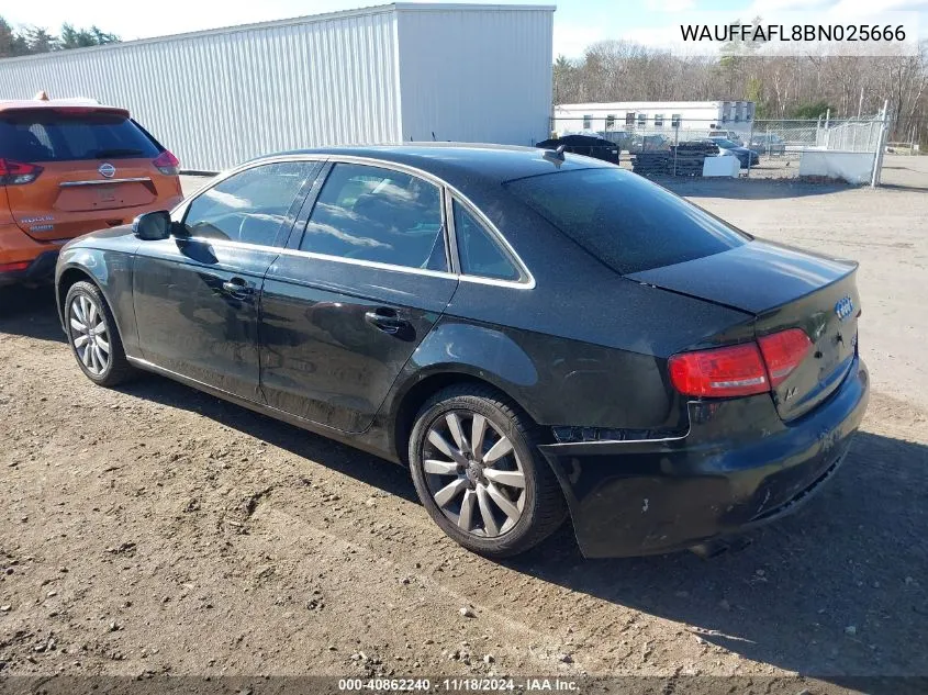 2011 Audi A4 2.0T Premium VIN: WAUFFAFL8BN025666 Lot: 40862240