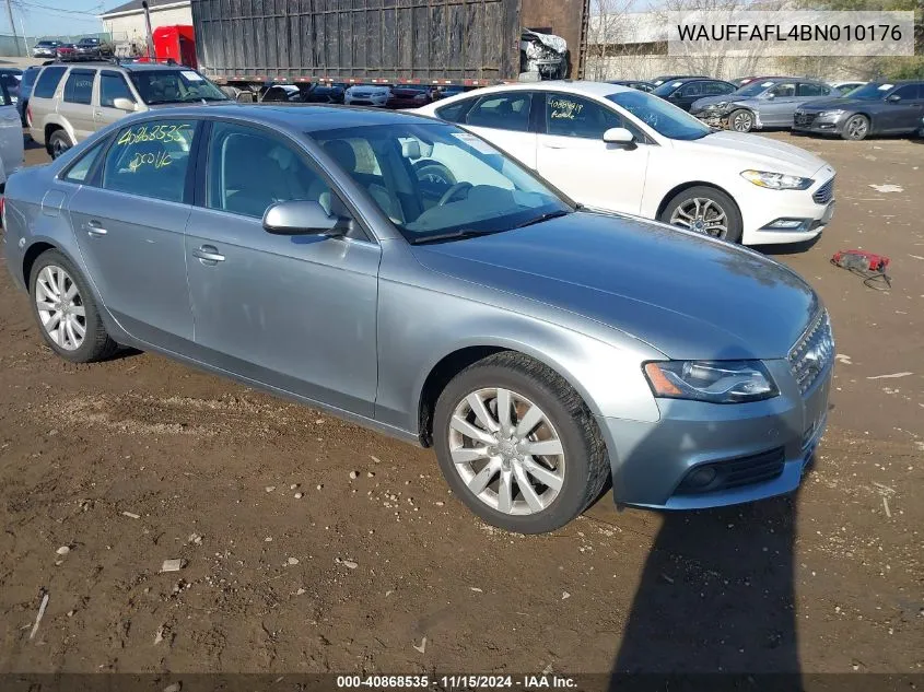 2011 Audi A4 2.0T Premium VIN: WAUFFAFL4BN010176 Lot: 40868535