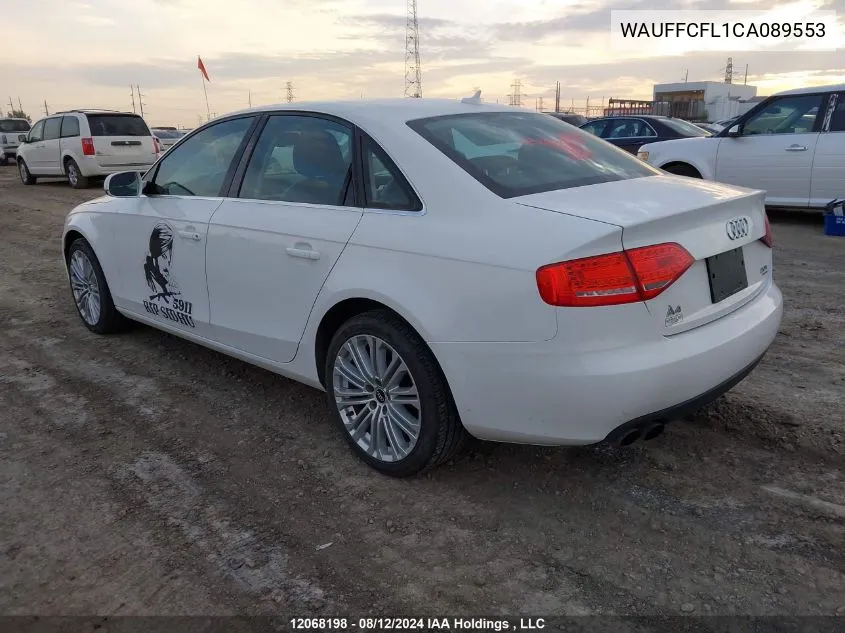 2012 Audi A4 Premium VIN: WAUFFCFL1CA089553 Lot: 12068198