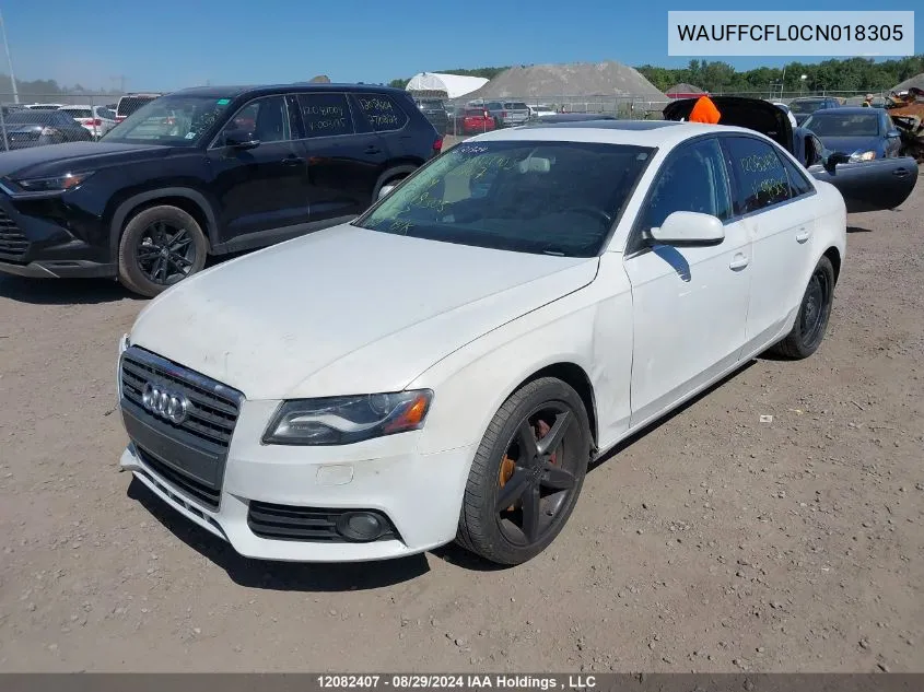 WAUFFCFL0CN018305 2012 Audi A4 Premium