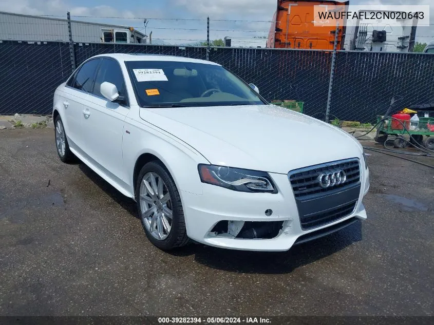 WAUFFAFL2CN020643 2012 Audi A4 2.0T Premium