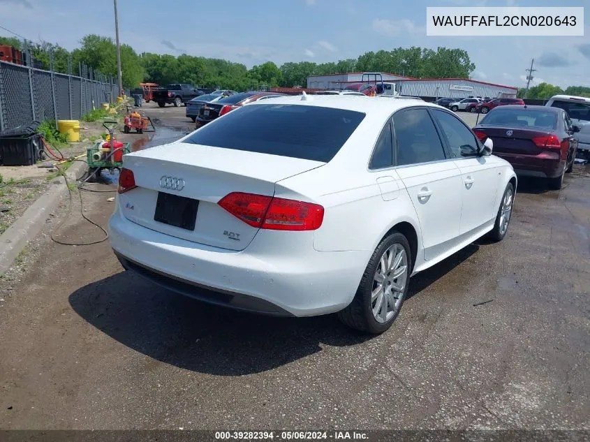 WAUFFAFL2CN020643 2012 Audi A4 2.0T Premium