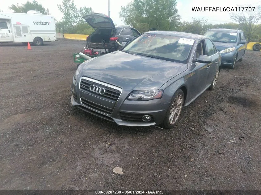 2012 Audi A4 2.0T Premium VIN: WAUFFAFL6CA117707 Lot: 39287230