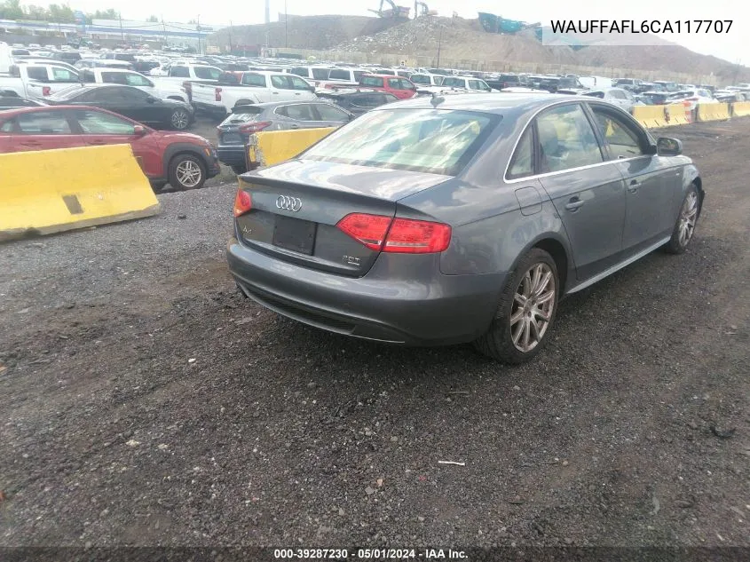 2012 Audi A4 2.0T Premium VIN: WAUFFAFL6CA117707 Lot: 39287230