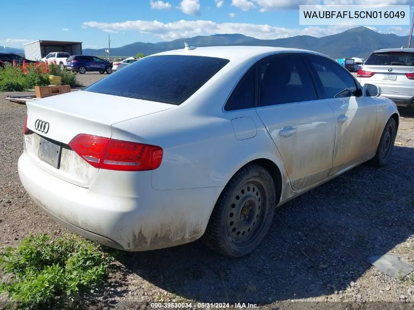 2012 Audi A4 2.0T Premium VIN: WAUBFAFL5CN016049 Lot: 39530034