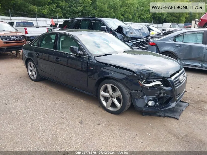 WAUFFAFL9CN011759 2012 Audi A4 2.0T Premium