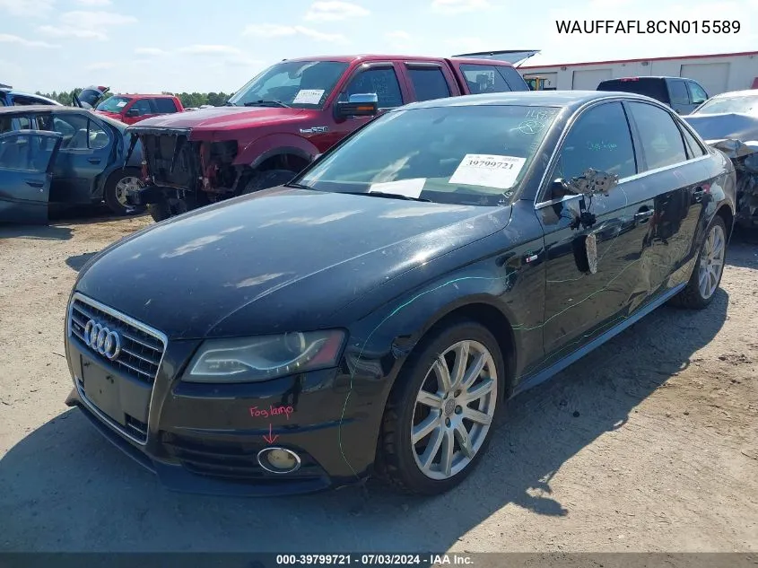 2012 Audi A4 2.0T Premium VIN: WAUFFAFL8CN015589 Lot: 39799721