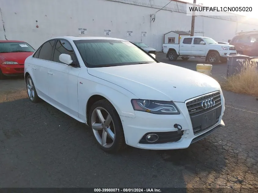 WAUFFAFL1CN005020 2012 Audi A4 2.0T Premium