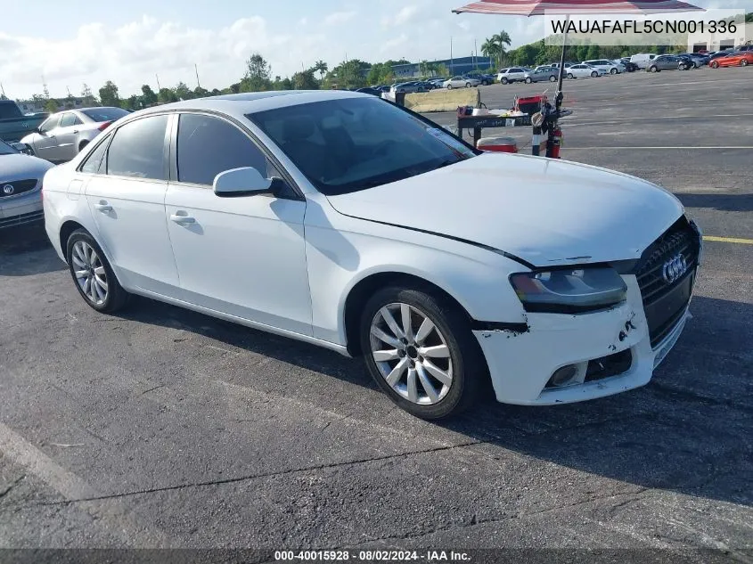 WAUAFAFL5CN001336 2012 Audi A4 2.0T Premium