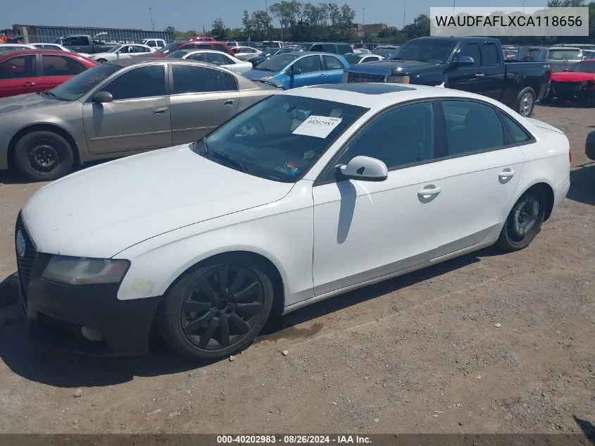 WAUDFAFLXCA118656 2012 Audi A4 2.0T Premium