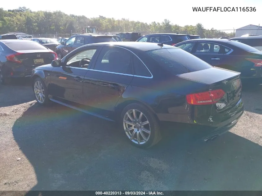 WAUFFAFL0CA116536 2012 Audi A4 2.0T Premium