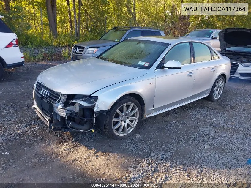 2012 Audi A4 2.0T Premium VIN: WAUFFAFL2CA117364 Lot: 40251147