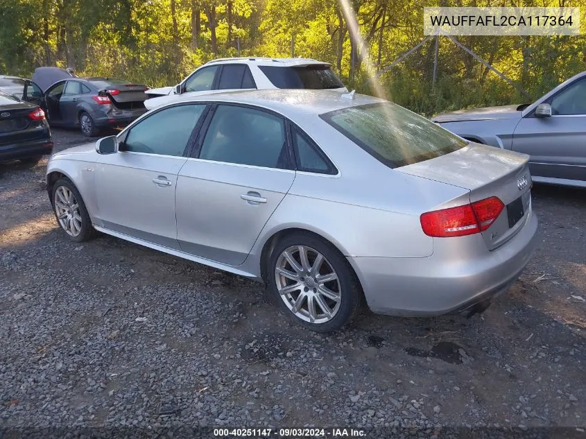 2012 Audi A4 2.0T Premium VIN: WAUFFAFL2CA117364 Lot: 40251147