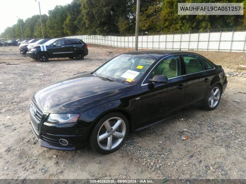 2012 Audi A4 2.0T Premium VIN: WAUHFAFL9CA051257 Lot: 40262835