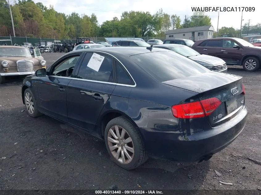 WAUBFAFL8CA117089 2012 Audi A4 2.0T Premium