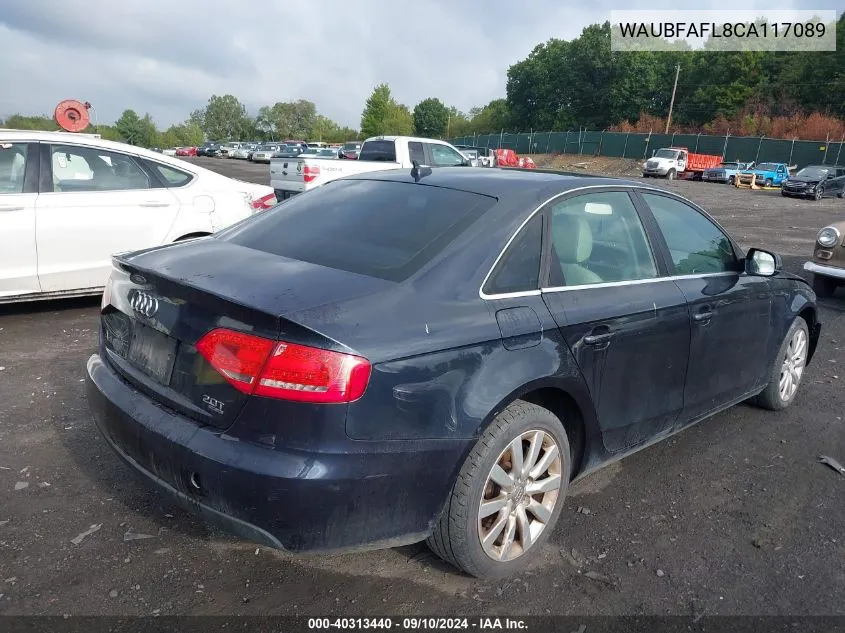 WAUBFAFL8CA117089 2012 Audi A4 2.0T Premium