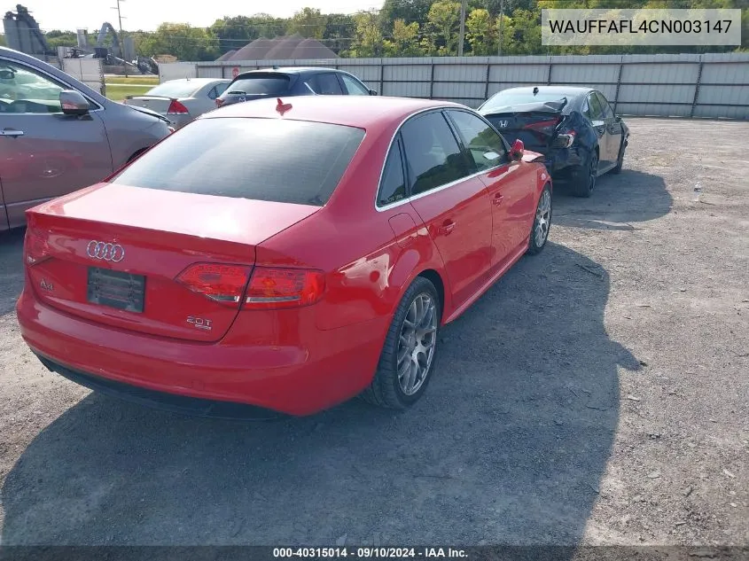 WAUFFAFL4CN003147 2012 Audi A4 2.0T Premium