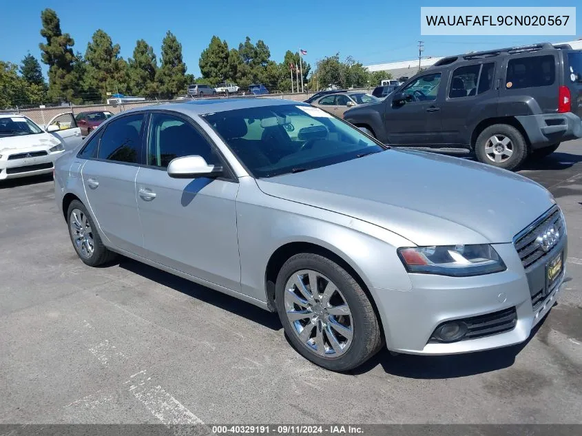 2012 Audi A4 Premium VIN: WAUAFAFL9CN020567 Lot: 40329191