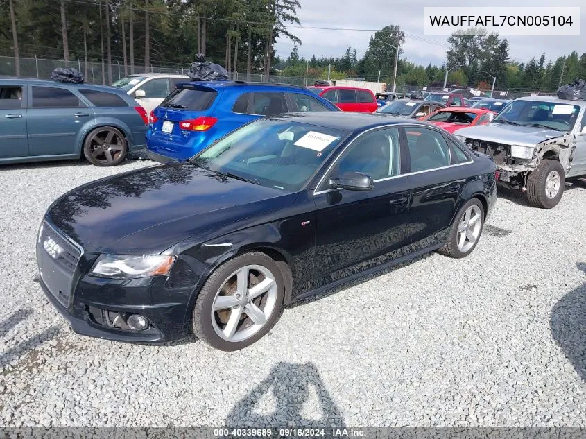 2012 Audi A4 Premium Plus VIN: WAUFFAFL7CN005104 Lot: 40339689