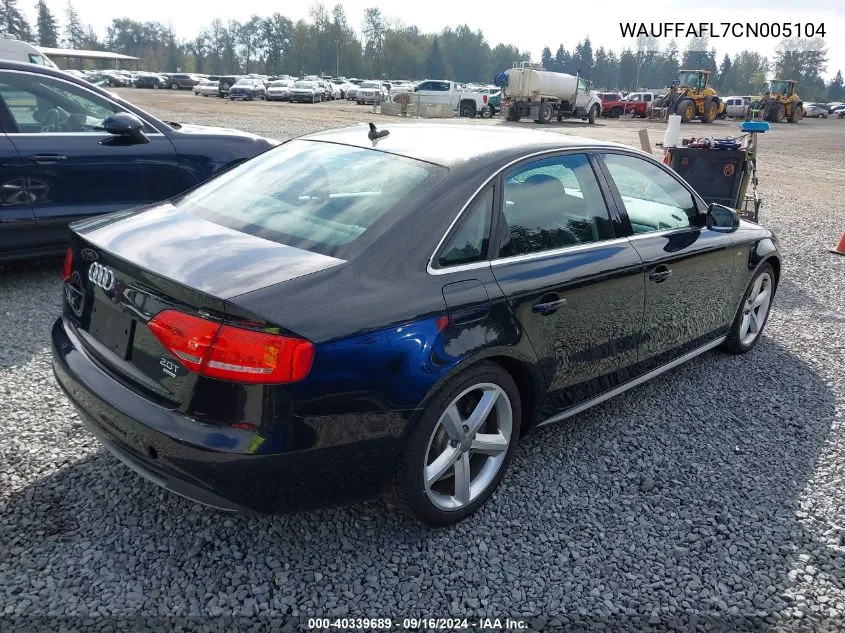 WAUFFAFL7CN005104 2012 Audi A4 Premium Plus