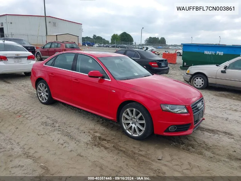 WAUFFBFL7CN003861 2012 Audi A4 2.0T Premium