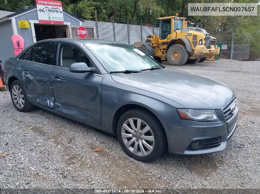 2012 Audi A4 2.0T Premium VIN: WAUBFAFL5CN007657 Lot: 40375874