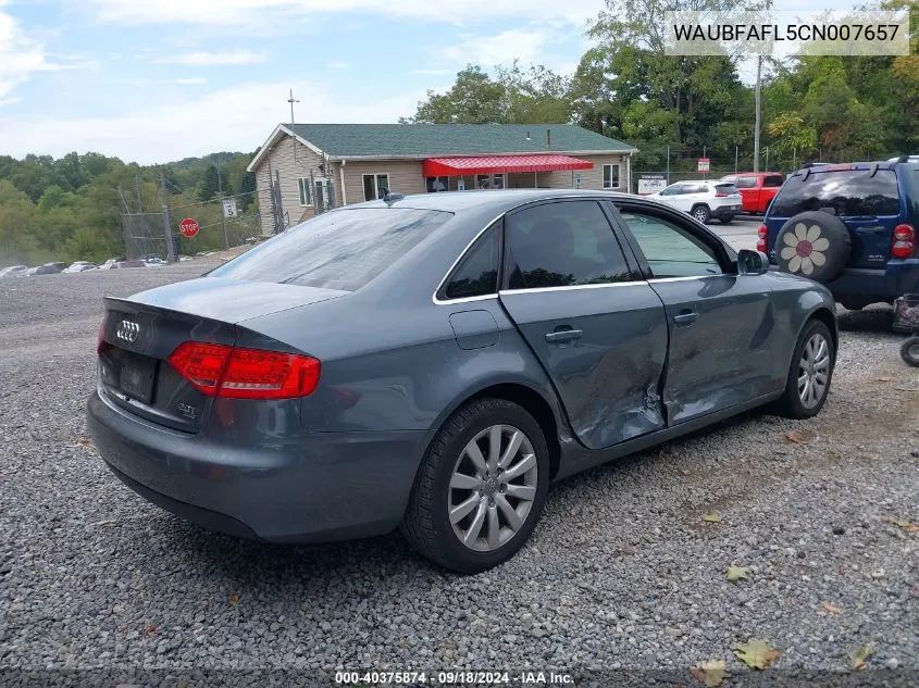 2012 Audi A4 2.0T Premium VIN: WAUBFAFL5CN007657 Lot: 40375874