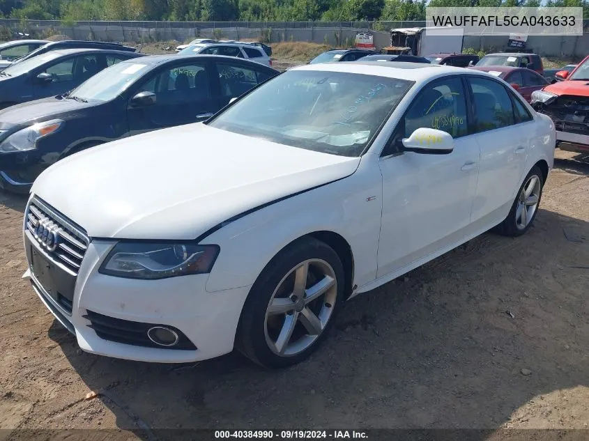 WAUFFAFL5CA043633 2012 Audi A4 2.0T Premium