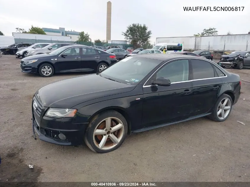 WAUFFAFL5CN006817 2012 Audi A4 2.0T Premium