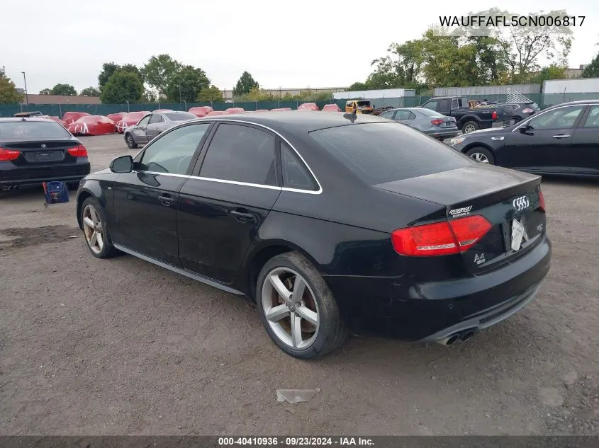 WAUFFAFL5CN006817 2012 Audi A4 2.0T Premium