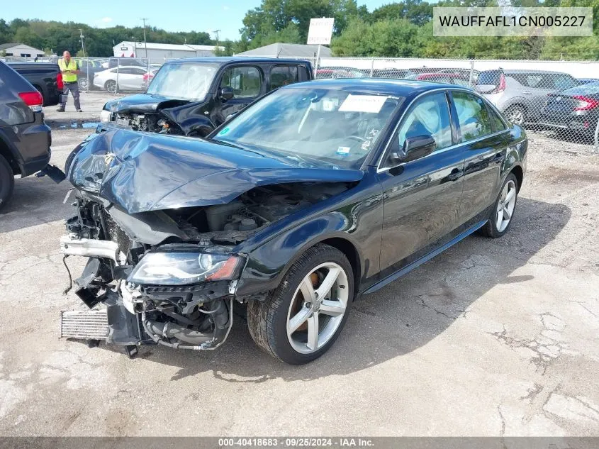 2012 Audi A4 2.0T Premium VIN: WAUFFAFL1CN005227 Lot: 40418683