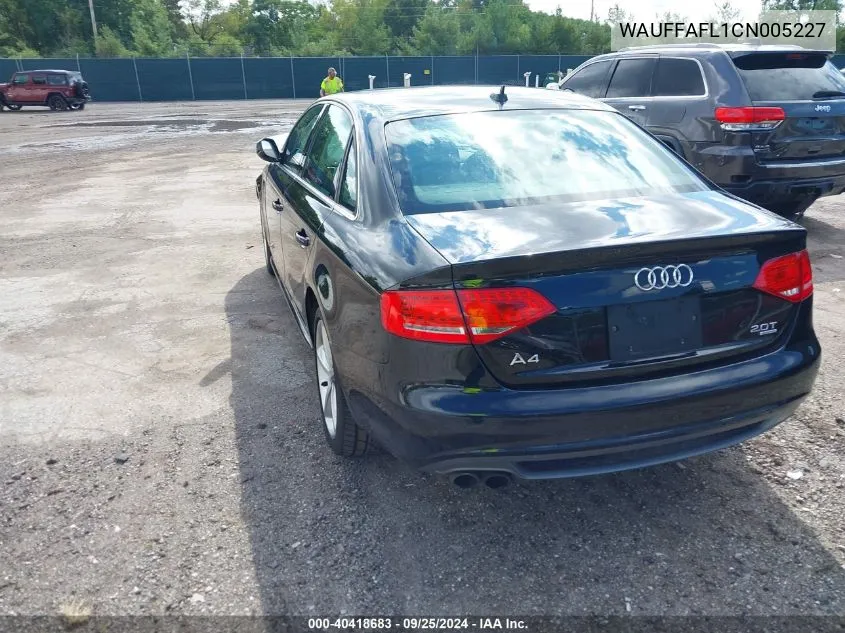 2012 Audi A4 2.0T Premium VIN: WAUFFAFL1CN005227 Lot: 40418683