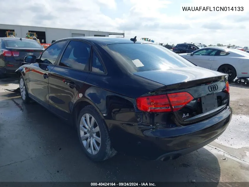 2012 Audi A4 2.0T Premium VIN: WAUAFAFL1CN014133 Lot: 40424164