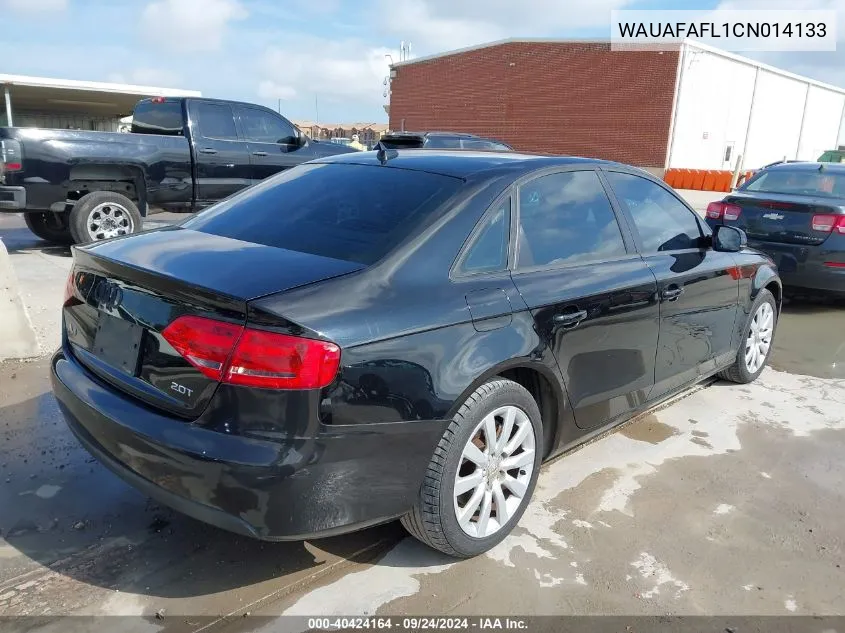 2012 Audi A4 2.0T Premium VIN: WAUAFAFL1CN014133 Lot: 40424164