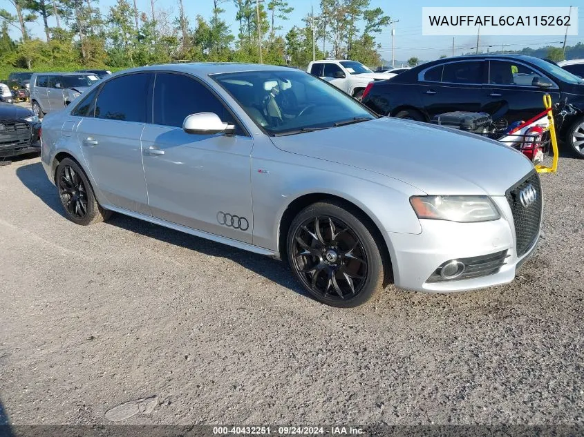 2012 Audi A4 2.0T Premium VIN: WAUFFAFL6CA115262 Lot: 40432251