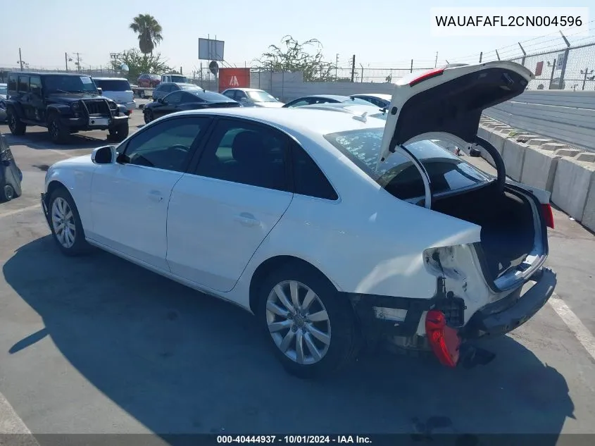 WAUAFAFL2CN004596 2012 Audi A4 2.0T Premium